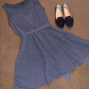 NWT Gap Factory Polka Dot Pleat Dress, Grey, XL.